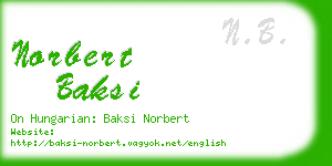 norbert baksi business card